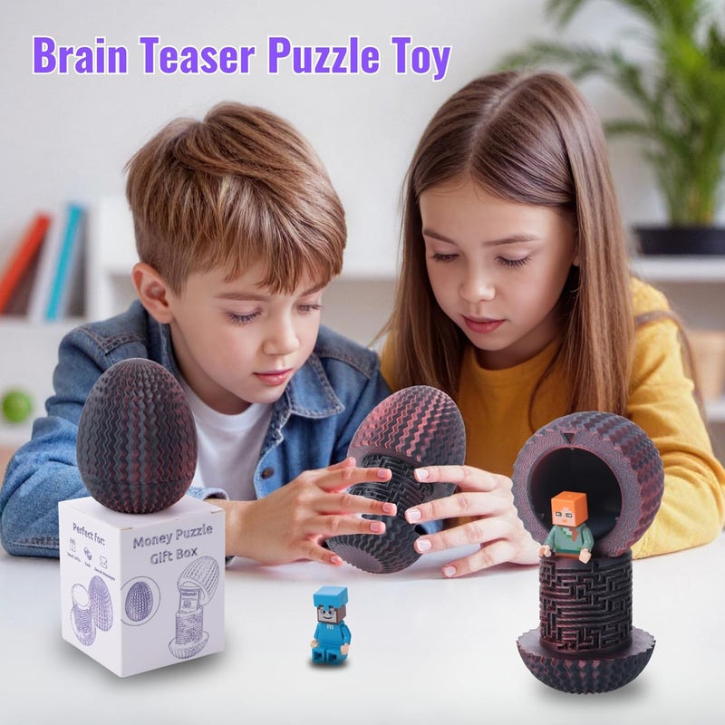 Galapopo Mystery Egg Puzzle Box, Money Puzzle Box for Cash Gift, Birthday Wedding Easter Xmas Holiday Celebration Money Gift Ideas, Brain Teaser Puzzle Toy for Adults Kids Teens - Image 2